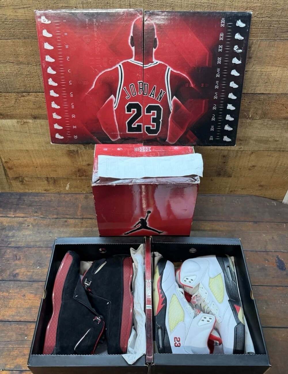 Nike Air Jordan Countdown Pack 5/21 Fire Red Black Red Size 13 Complete